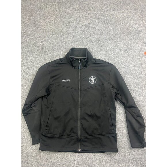 Vancouver 2010 Olympics Games Jacket Men's Medium Black Full Zip Soft Shell - Picture 1 of 11